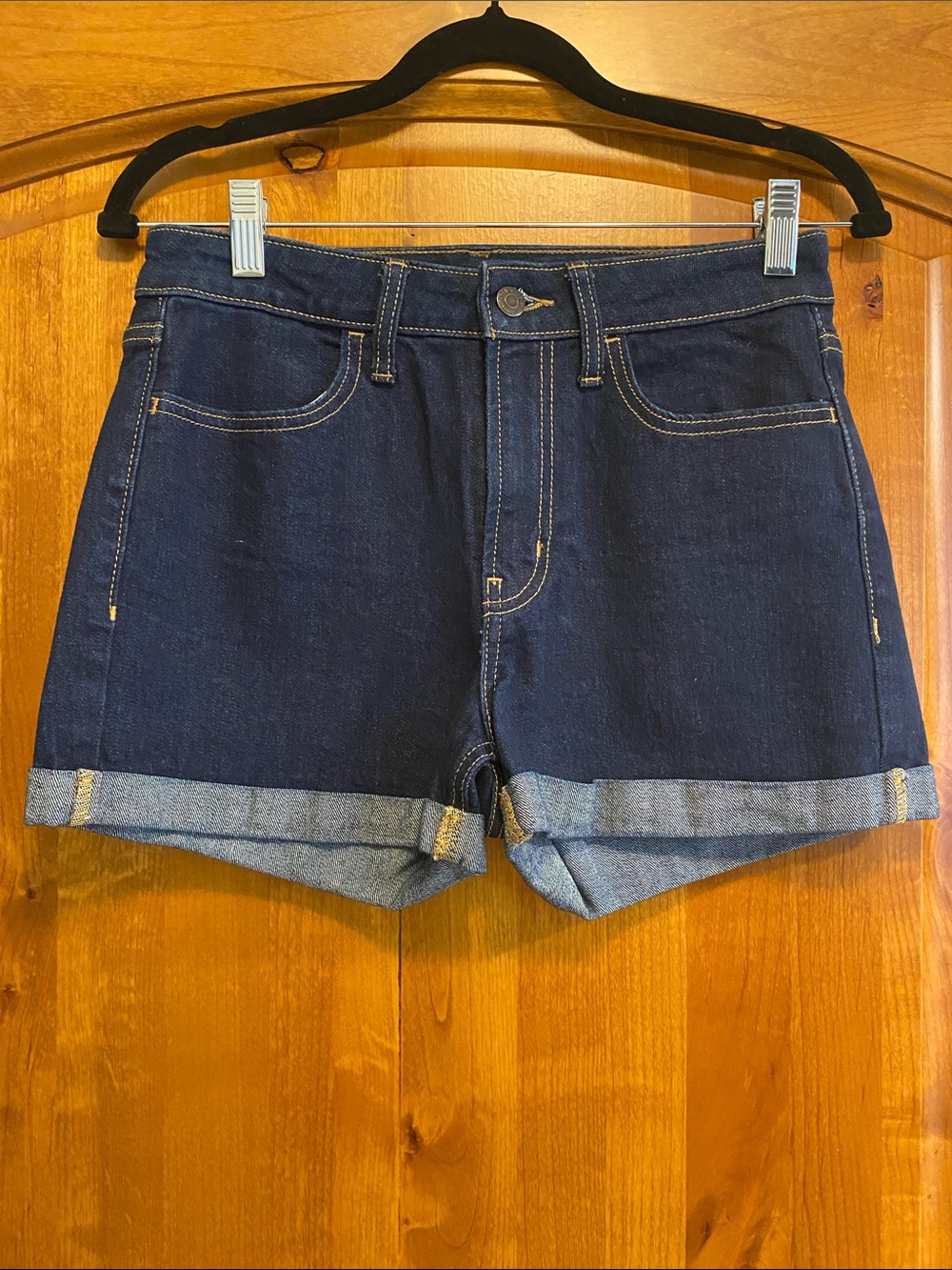 “Old Navy - High Rise Wow” Dark Indigo Denim Roll-Cuff Women's Shorts